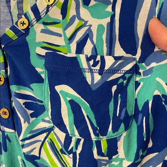 Lilly Pulitzer Palmetto Bamboo Pima Cotton 3/4 sleeve V neck top women’s size M - Picture 5 of 14